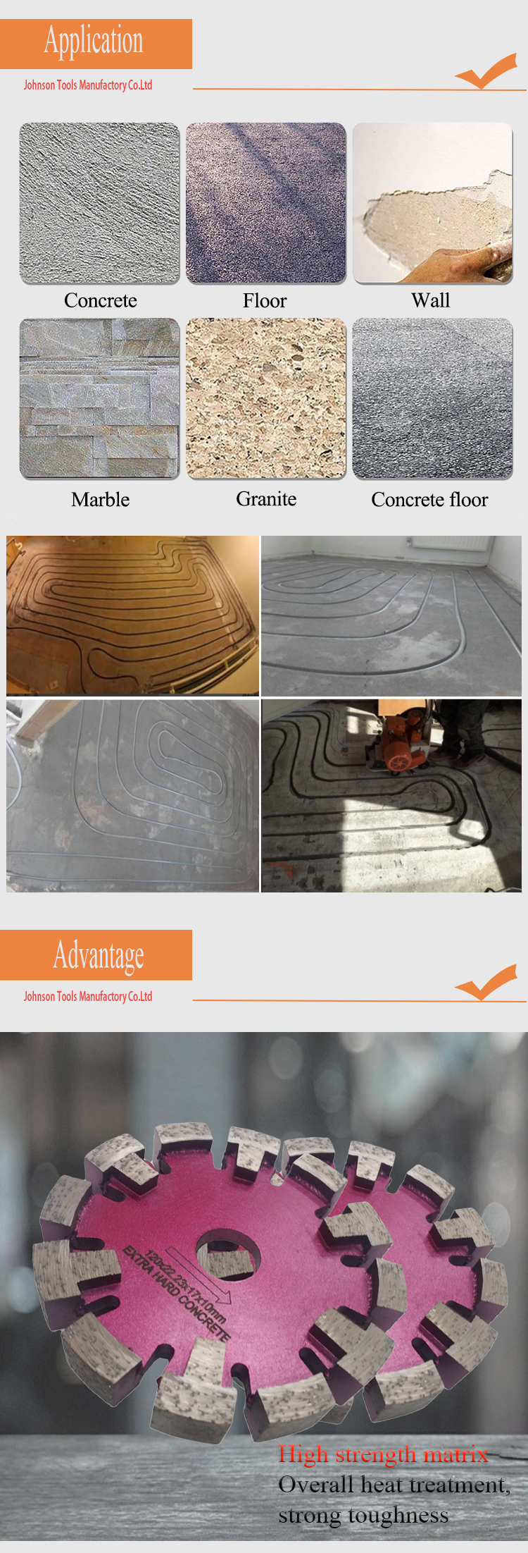 125mm Floor Laser Welded Diamond 17mm Thick Segment Floor Grooving Disc Tuck Point Saw Blade