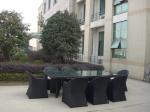 Black UV Resistant Wicker Rattan Garden Dining Sets For Restaurant