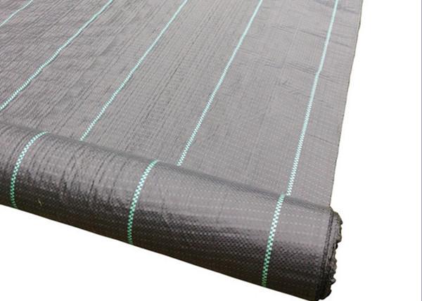 Dark Green Weed Control Landscape Fabric , HDPE / PP Black Woven Landscape
