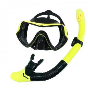 Wholesale High Quality Adult Snorkel Diving Scuba Set with Anti-Fog Coated Glass Purge Valve and Anti-Splash Silicon Mouth Piece from china suppliers