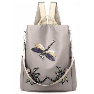 Wholesale 3d Embroidery Dragonfly Travel Polyester Womens Fashion Backpack from china suppliers