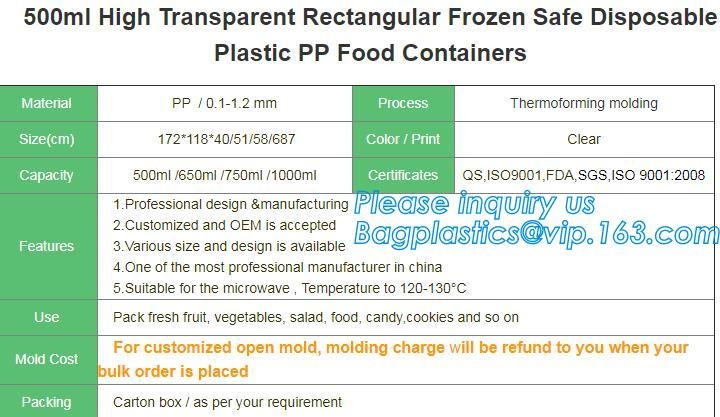 Factory Direct Lid Plastic Lunch Box Clear Food Container,Keep Fresh Crisper Food Box,Fresh Boxpp packaging disposable c
