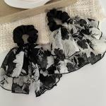 Hair-Band Scrunchies 1 Piece Camellia Flowers Design One Size