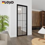 Internal Aluminium Framed Frosted Glass French Doors Glass Wall Divider