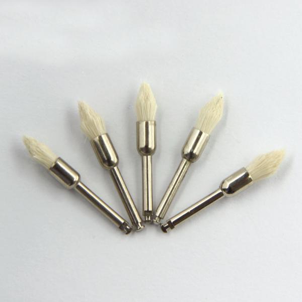 Oral Prophylaxis Dental Prophy Brush Polishing Soft Goat Hair White Tapered