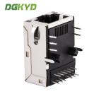 Height 11.3mm 12 Pins GIGABIT RJ45 MAGNETIC JACK MAGNETICS ACC. TO IEEE802.3af
