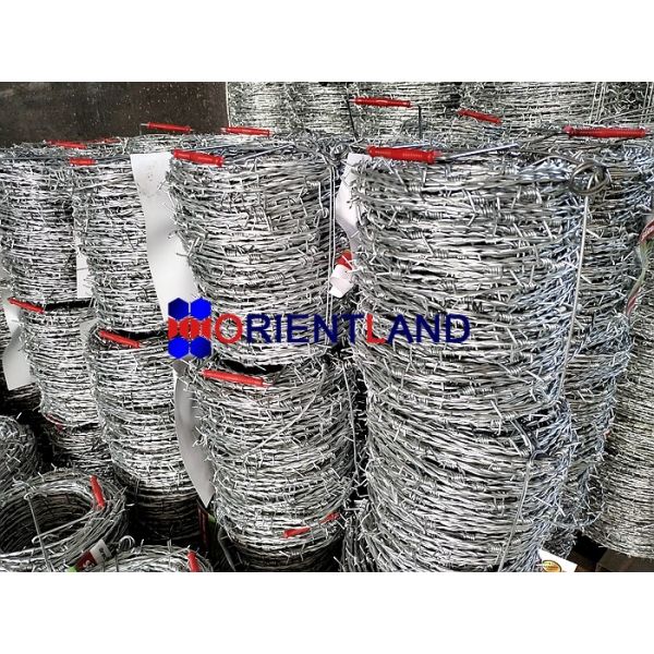 2.0mm Double Twist Barbed Wire 200m Barbed Wire Fencing 5inch Barb Spacing