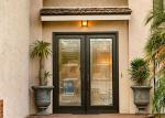 Anti Deformation Exterior Wood Doors With Glass , Simple Main Door Designs For