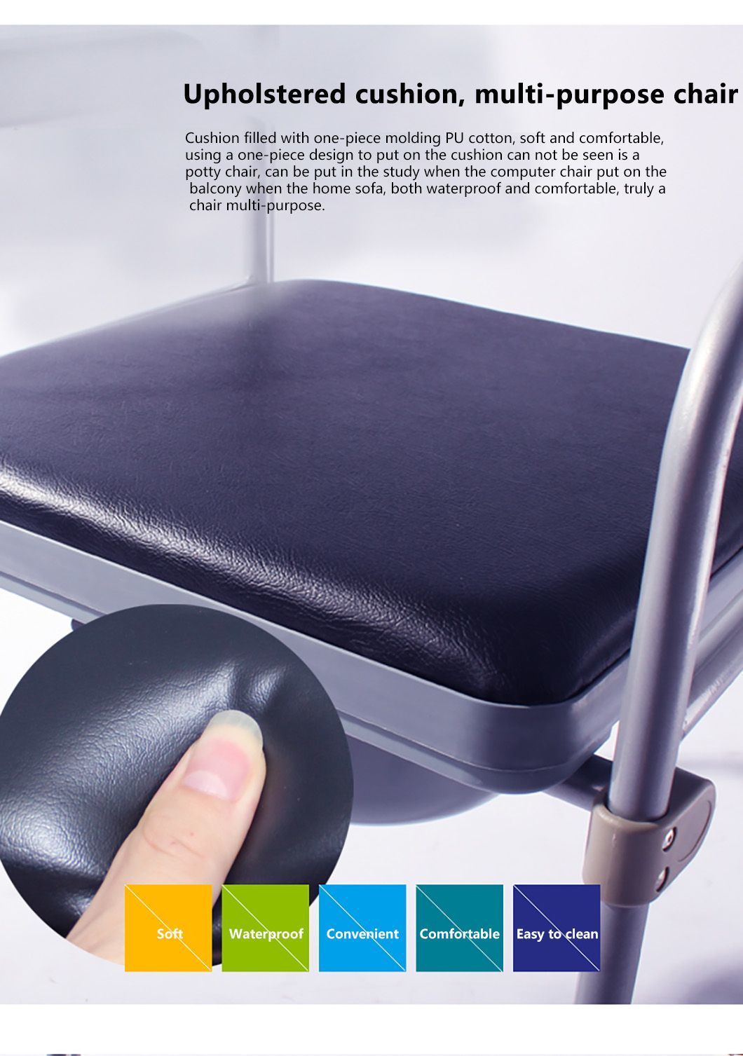 Toilet Chair Folding Toilet Stool Elderly Chair Thickened Toilet Stool with Potty Pregnant Woman