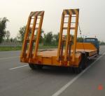 Gooseneck Low Bed Semi Trailer With Air Ladder , Lowbed Semi Trailer