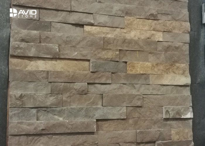 Coffee Limestone Interior Cultured Stone Wall Cladding Corrosion Resistance