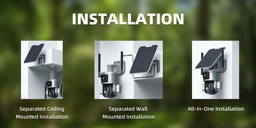 10X Optical Zoom Dual Lens Security Camera IP65 Outdoor Solar 4G CCTV Camera