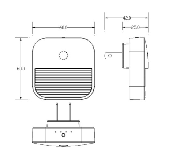 Plug-in Night Light, Warm White LED Nightlight, 4 Level Brightness Dusk-to-Dawn Sensor Light
