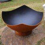 Garden Hemisphere Corten Steel Fire Globe Bowl Wood Burning