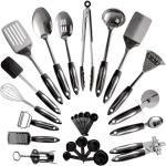 CU Stainless Steel Kitchen Utensil Sets , Uncorrosive Non Stick Kitchen Utensils