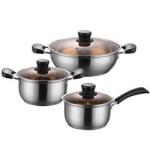 New Design Korean Style Cooking Set 6 Piece Kitchen Cookware 18/8 Stainless