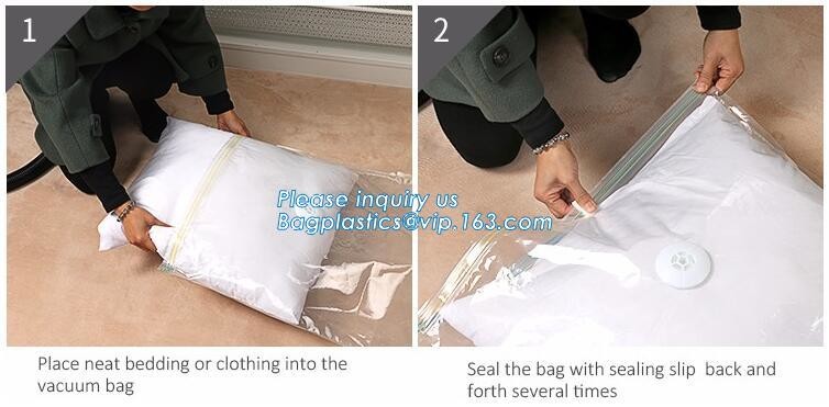 vacuum seal storage bags for down jacket coats, hand rolling vacuum bag for travel, Compress Vacum Packing Bag, bagplast