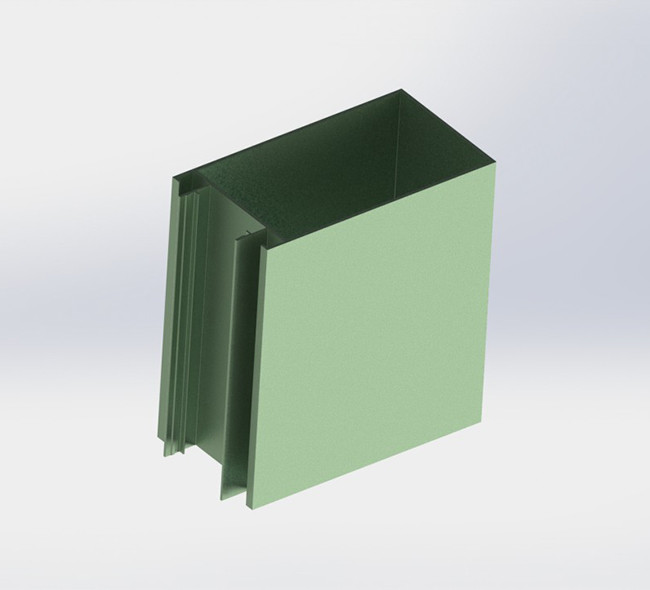Light Green Coated Aluminum Curtain Wall Profile Engineering Exterior
