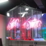 Hanging Glass LED Screen Moistureproof 1000x1000mm Transparent