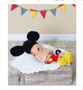 Wholesale yellow black cartoon mickey mouse hat cap cotton handmade Photography Prop Animal cap from china suppliers