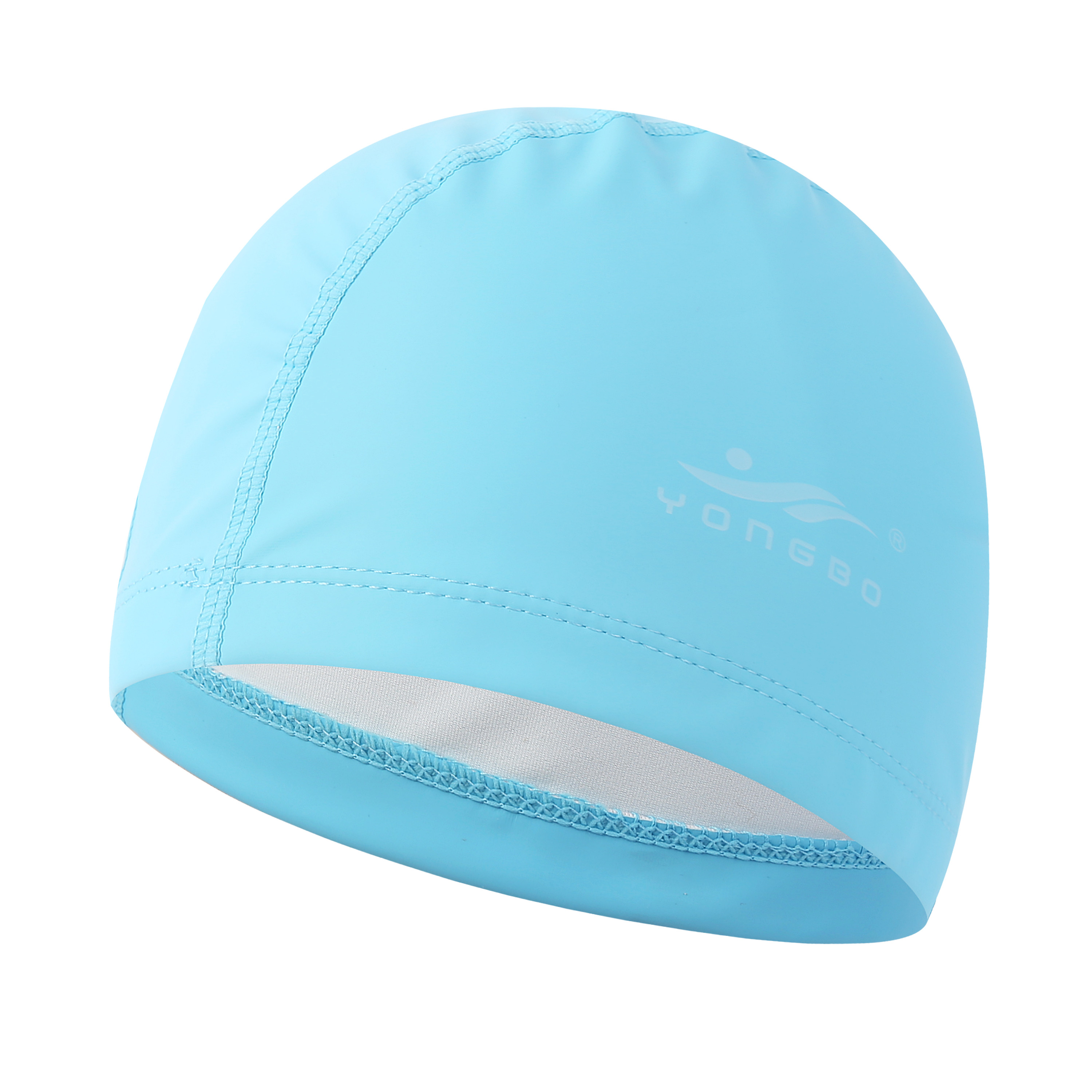 Adult swimming hats new fabric waterproof PU elastic hats ear protect Long Hair men and women sports swimming pool hat h