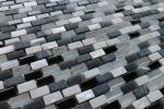 Recycled Black And White Glass Floor Mosaic Tile For Bathroom Remodeling