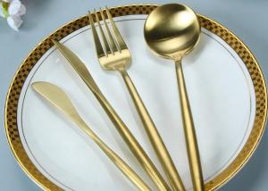 Wholesale Fadeless Luxury Matte Gold SS304 Fork Knife Spoon Set from china suppliers