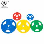 High Quality Colorful Fitness Rubber Coated Grip Weight Plate