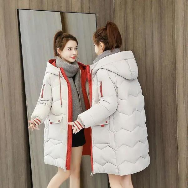 Winter Puffer Jacket Ladies Warm Hooded Cotton-Padded Clothes Thick Padded