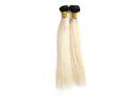 1B Blonde 613 Color Brazilian Hair Weft Ombre Color Human Virgin Hair Weave 12"