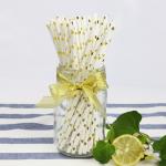 Gold foil pattern FDA Certificate Biodegradable Paper Straws Food-grade
