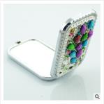 New creative promotion gift customed diamond logo silver luxury pocket makeup