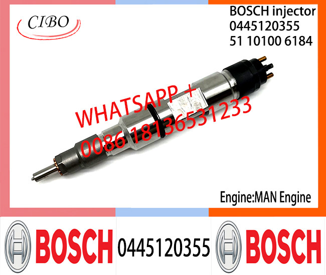 BOSCH 0445120355 Neutral Diesel Fuel Injector Assembly 0445120355 51101006184 For MAN Engine