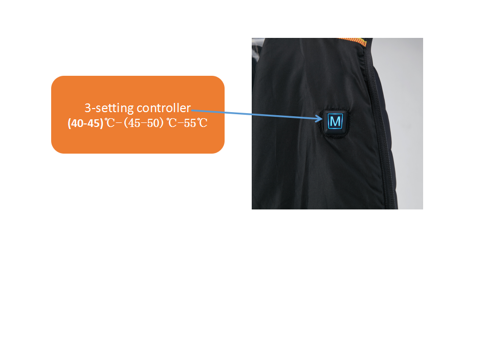 Winter Long Sleeved Jacket For Men With Battery Power Heating