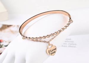Wholesale Stainless steel letter diamond 18K bracelet female love Roman tag bracelet titanium steel buckle logo words wholesale from china suppliers