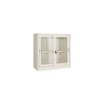 Waterproof Iron White 2 Tiers Glass Door Filing Cabinet