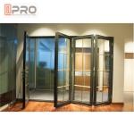 Soundproof Commercial Aluminium Bifold Doors Double Glass Easy Installment