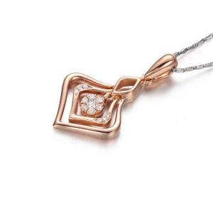 Wholesale Hot Sale Women Rose Gold Diamonds Heart Shape Pendant Necklace (GDN007) from china suppliers