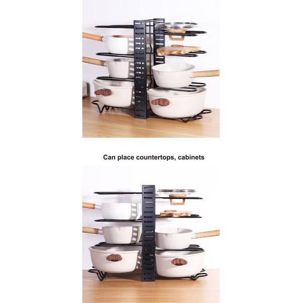 Functional Foldable Iron Rack for Kitchen Cutting Board Storage No-Punch Installation
