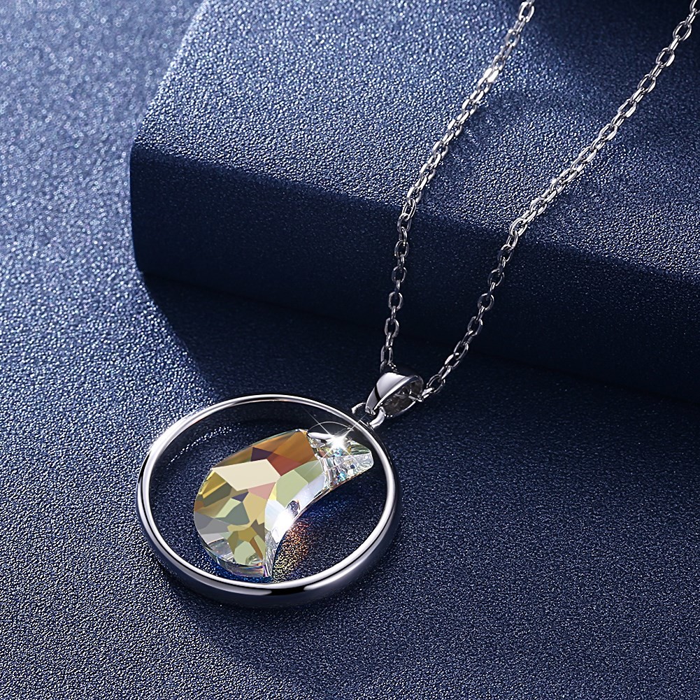 ODM 3.3g 2.8cm Sterling Silver Jewelry Necklaces Moon Clavicle Chain Necklace