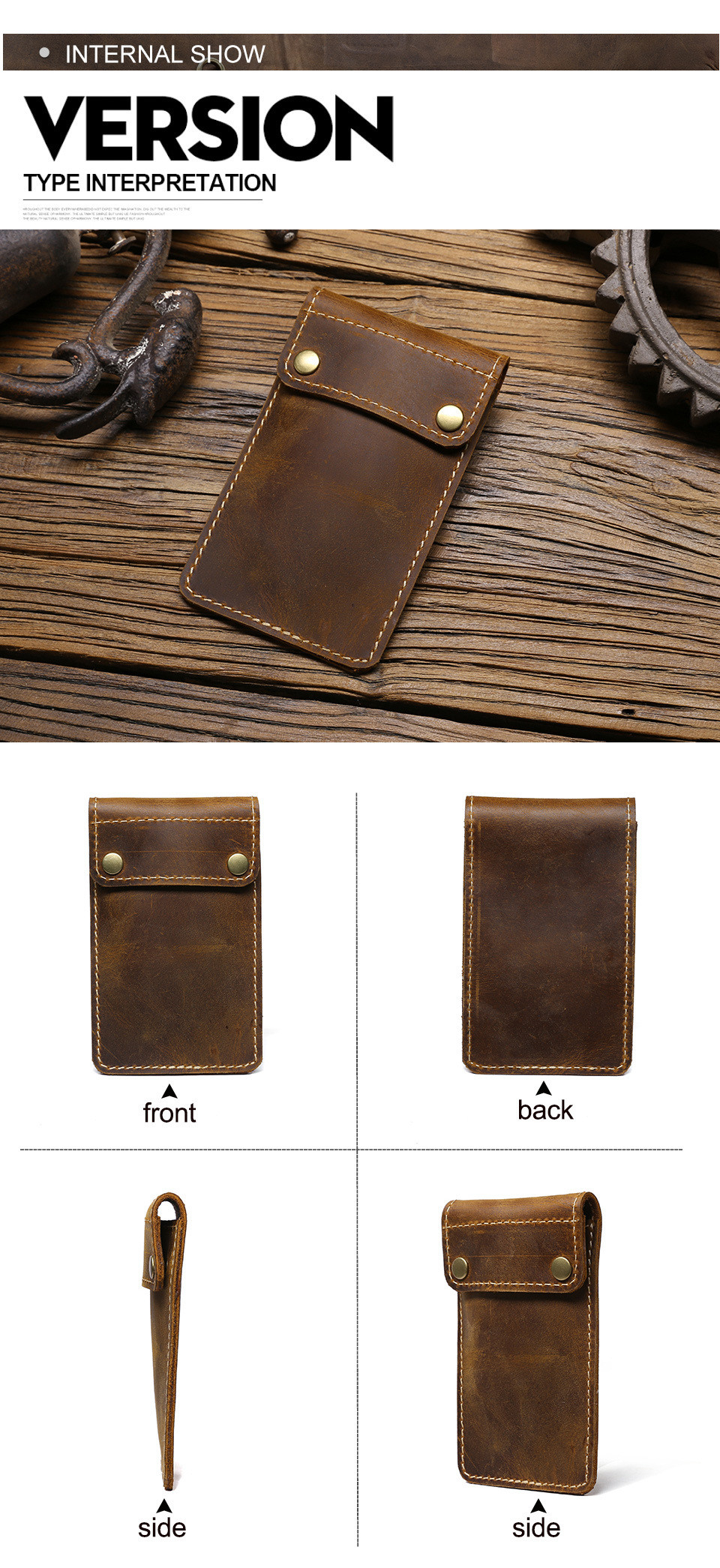 CROSS-BORDER RETRO CRAZY HORSE LEATHER WATCH BAG CONVENIENT CREATIVE LEATHER WATCH STORAGE HOLSTER