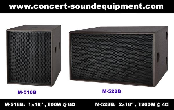 Disco Sound Equipment / 2x18" Direct Reflex 4ohm 1200W Subwoofer For Concert ,