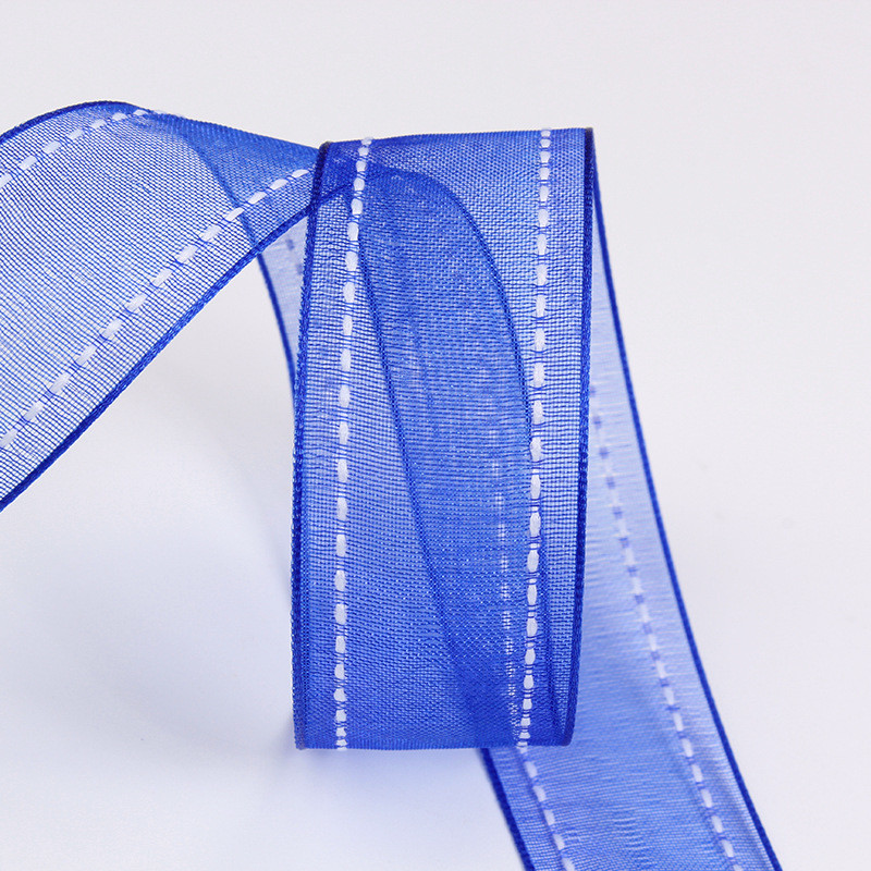 25mm|38mm Stitched Edge Polyester Organza Ribbon for Flower Gift Packing