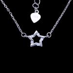 Romantic Cute Accessory Silver Cubic Zirconia Necklace For Girls / Silver 925