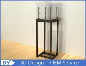 Wholesale Black Glass Square lighted Jewelry Display Cases / Jewellery Shop Display Cabinets from china suppliers