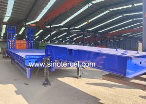 Wholesale Blue 40 Ft Semi Low Bed Trailer 30-100t Load Hydraulic Adjusting from china suppliers