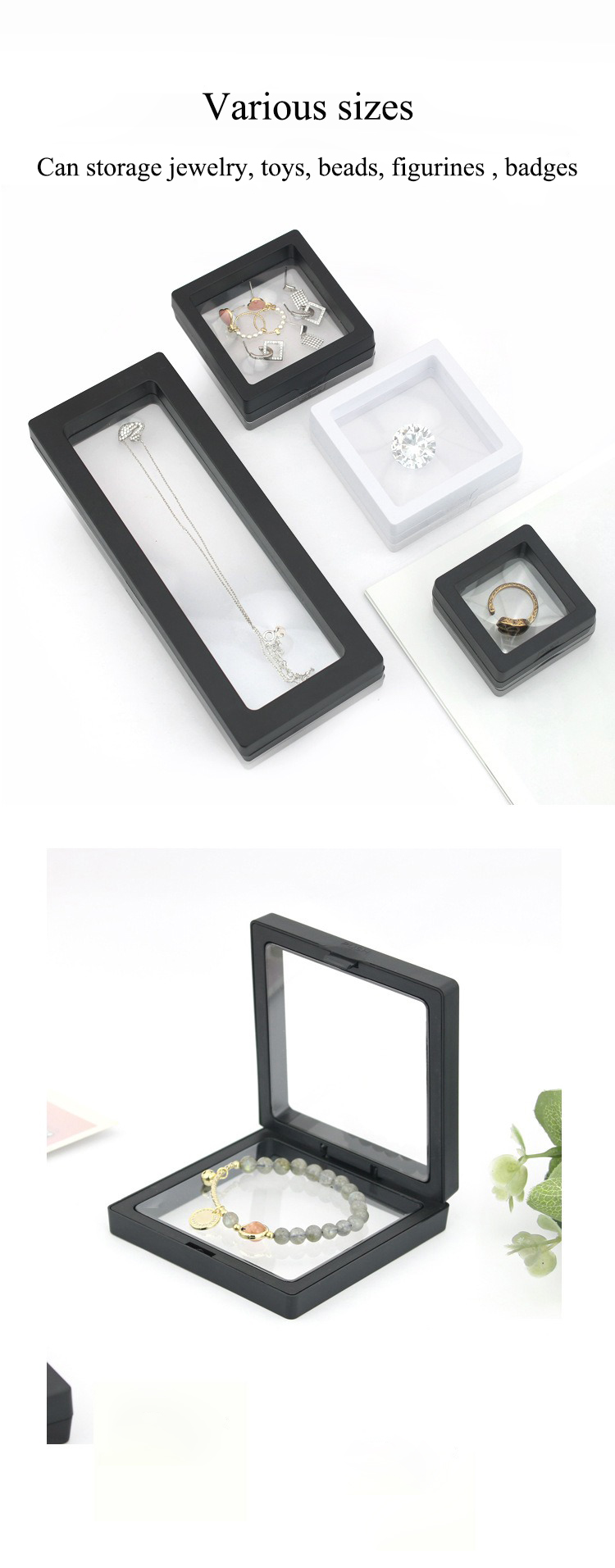 Custom Necklace 3D Membrane Box Stand PE Film Jewelry Display Boxes