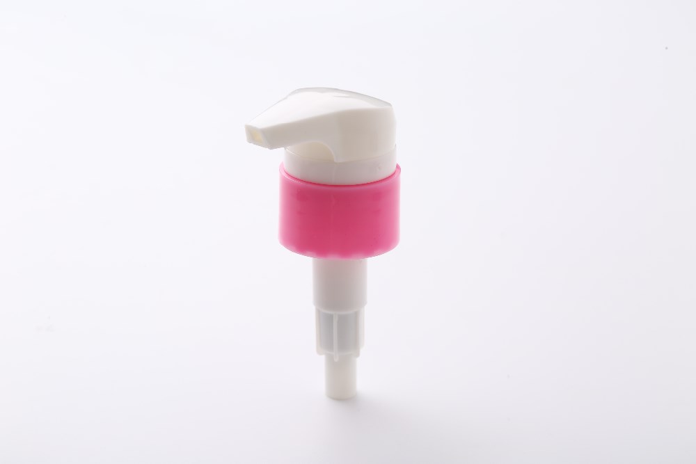 Durable Customized Pink Lotion Pump / Ribbed Foaming Hand Soap Pump