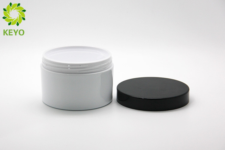 PETG Wide Mouth Face Mask Jar 200g Thick Wall Type With Black Plastic Lid