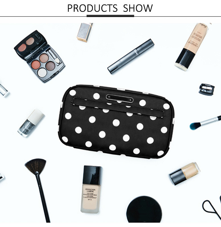 Waterproof Multi-Function Polka Dot Portable Travel Wash Cosmetic Bag For Women